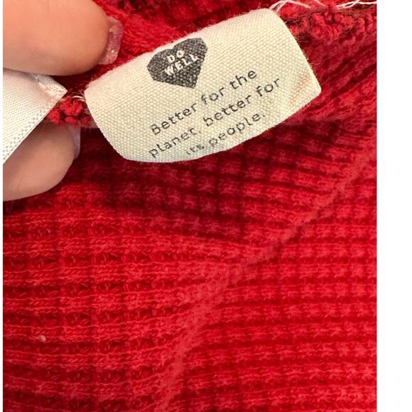 Madewell red waffled long sleeves sweatshirt size small - Picture 5 of 7
